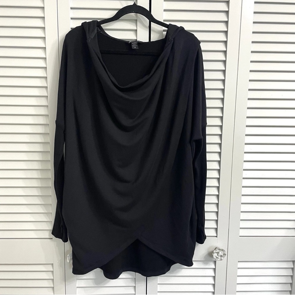Athleta Black Drape Hoodie Sweatshirt
